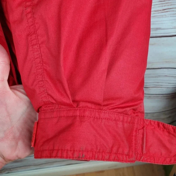 Eddie Bauer Womens Medium Vintage Snowline Red Goose Down Parka Puffer Coat - Picture 9 of 16